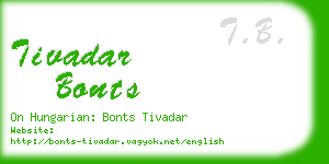 tivadar bonts business card